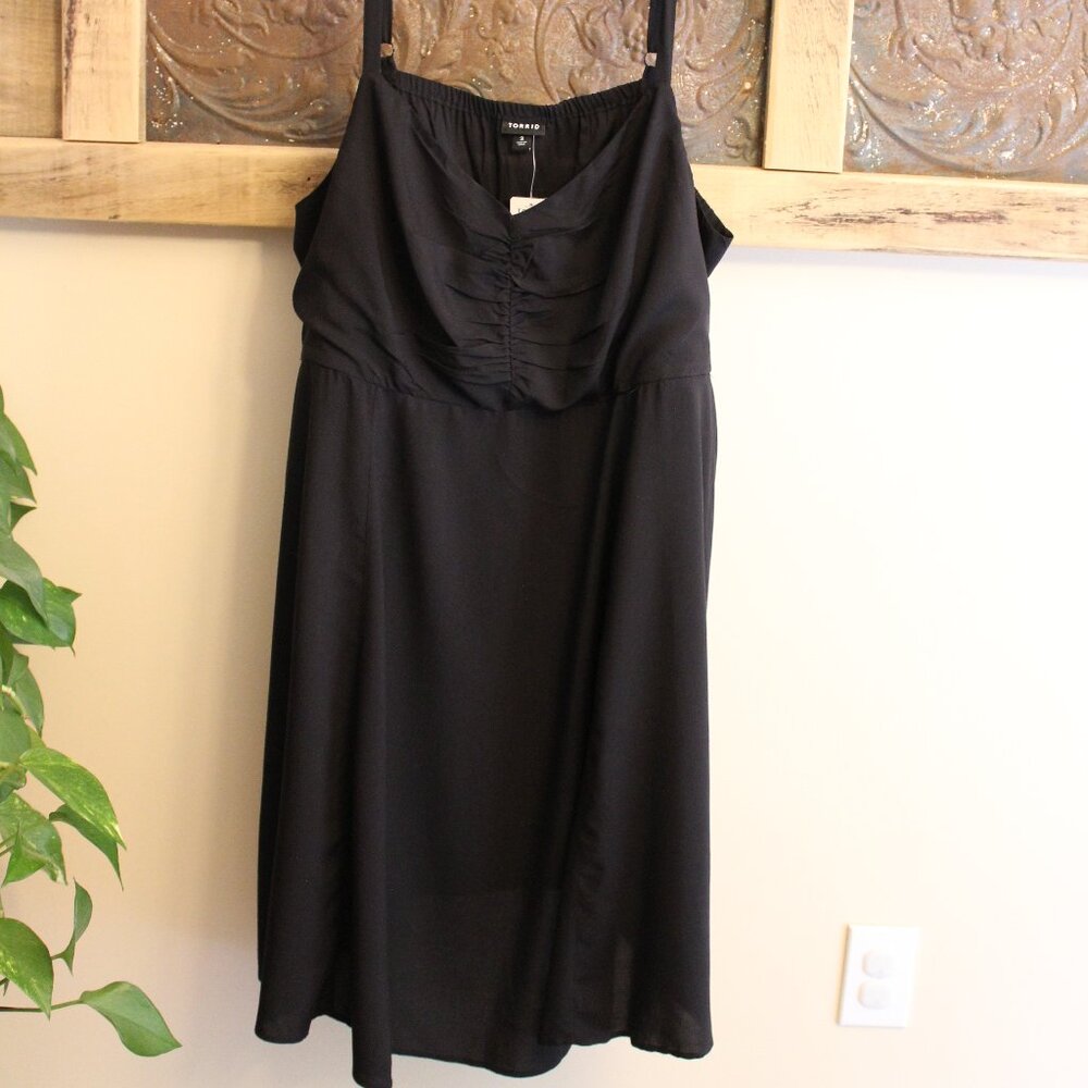 NWT Torrid Mini Wash Challis Skater Dress Deep Black size 3X